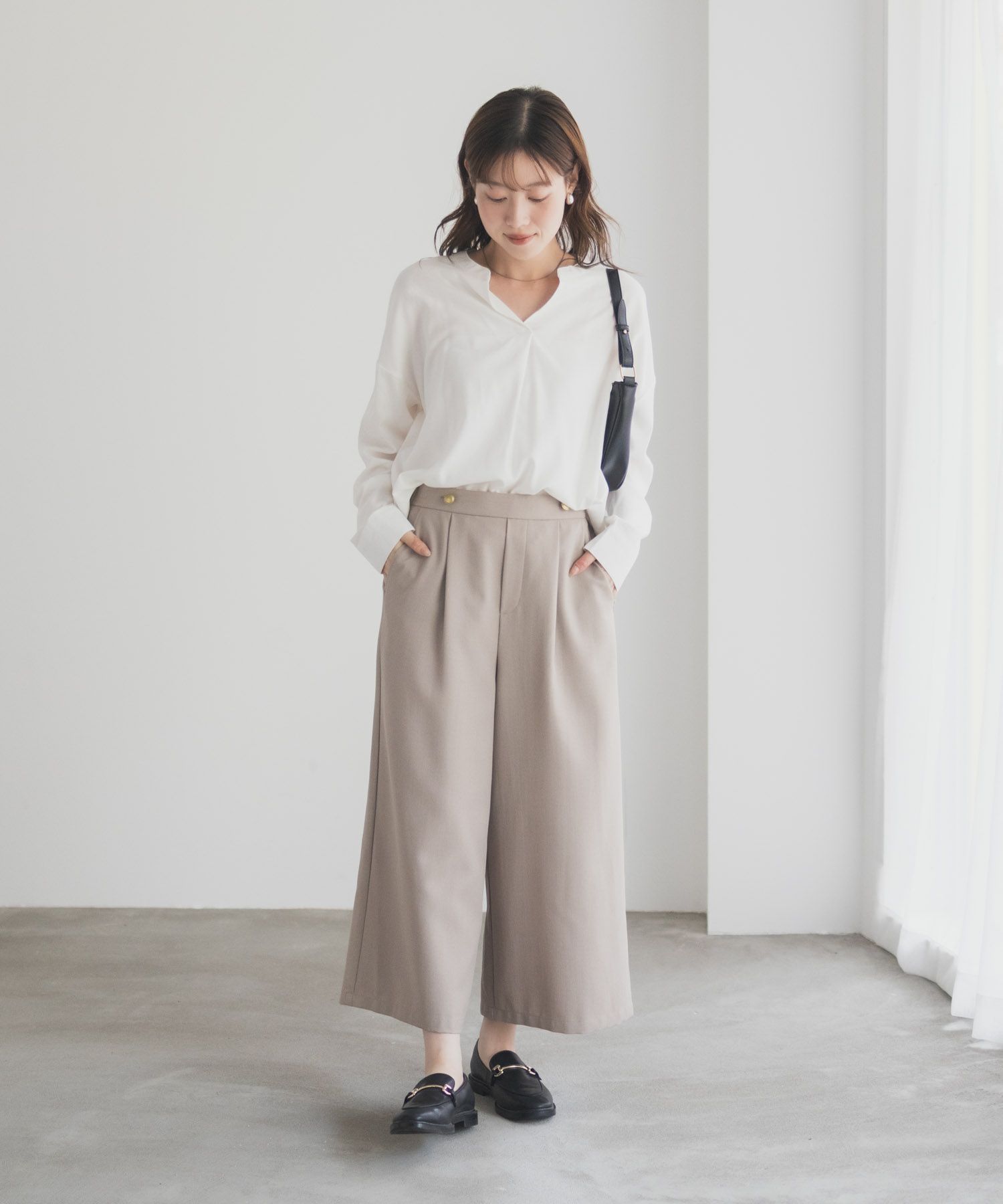 nAvy スキッパーブラウス レディース
