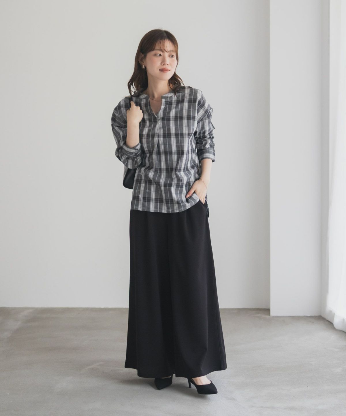 nAvy スキッパーブラウス レディース