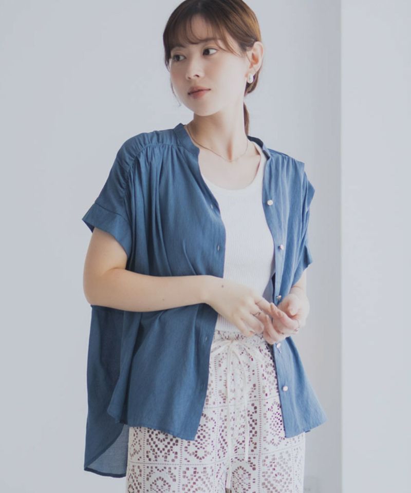 Idnes スキッパーシアーブラウス レディース商品画像-1