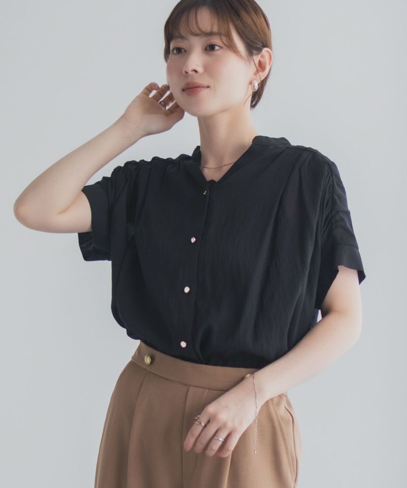 Idnes スキッパーシアーブラウス レディース商品画像-2