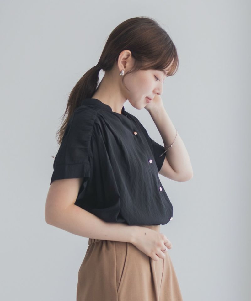 Idnes スキッパーシアーブラウス レディース