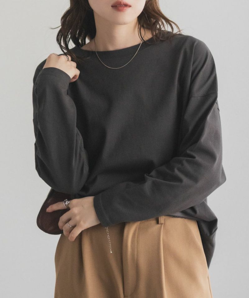 nAvy エブリーT 裾スリット長袖Tシャツ レディース メール便 対応商品商品画像-1