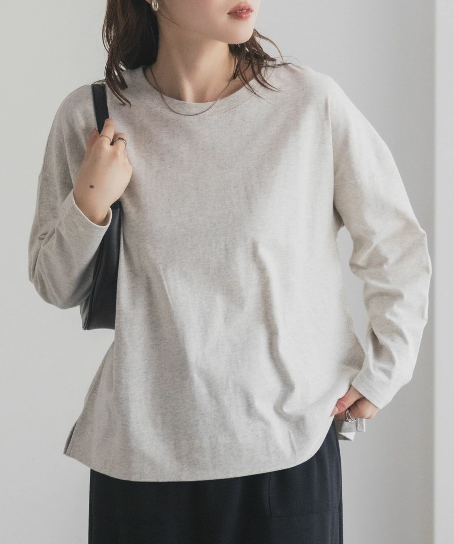 nAvy エブリーT 裾スリット長袖Tシャツ レディース ネコポス 対応商品
