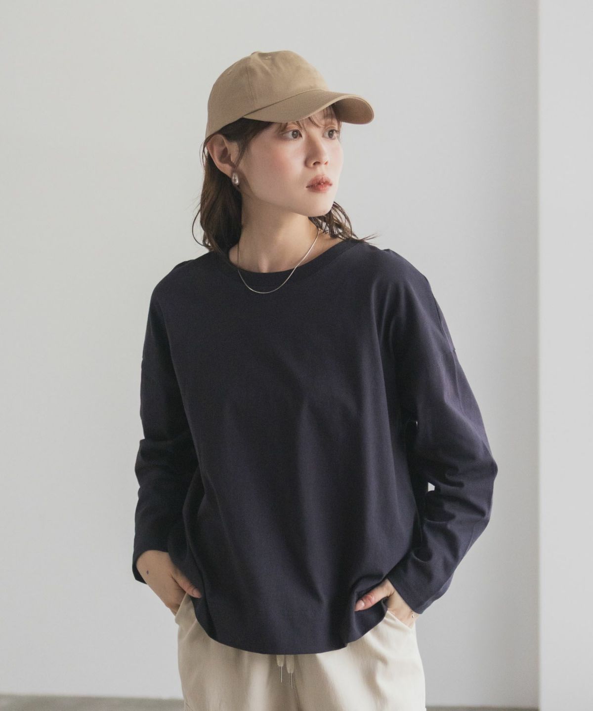nAvy エブリーT 裾スリット長袖Tシャツ レディース ネコポス 対応商品