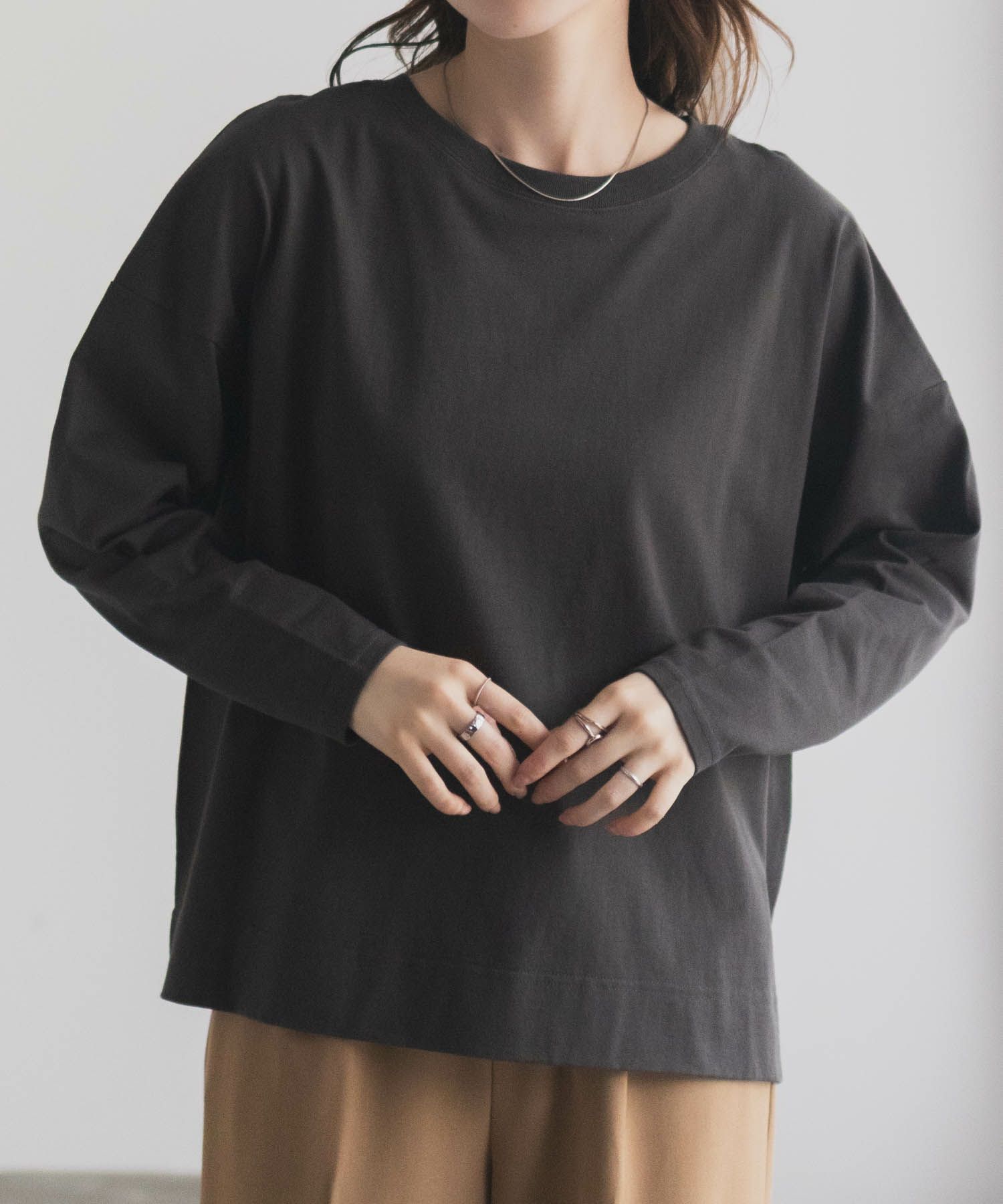 nAvy エブリーT 裾スリット長袖Tシャツ レディース メール便 対応商品商品サムネイル-5