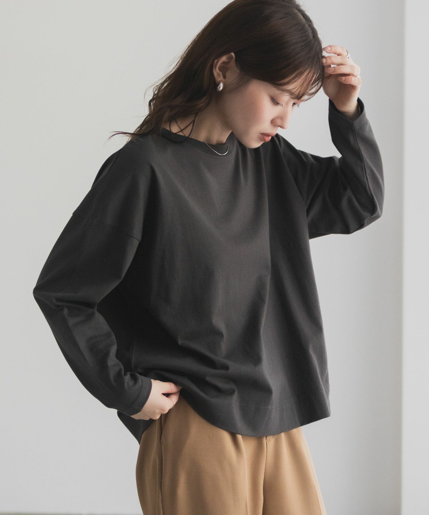 nAvy エブリーT 裾スリット長袖Tシャツ レディース メール便 対応商品商品サムネイル-7