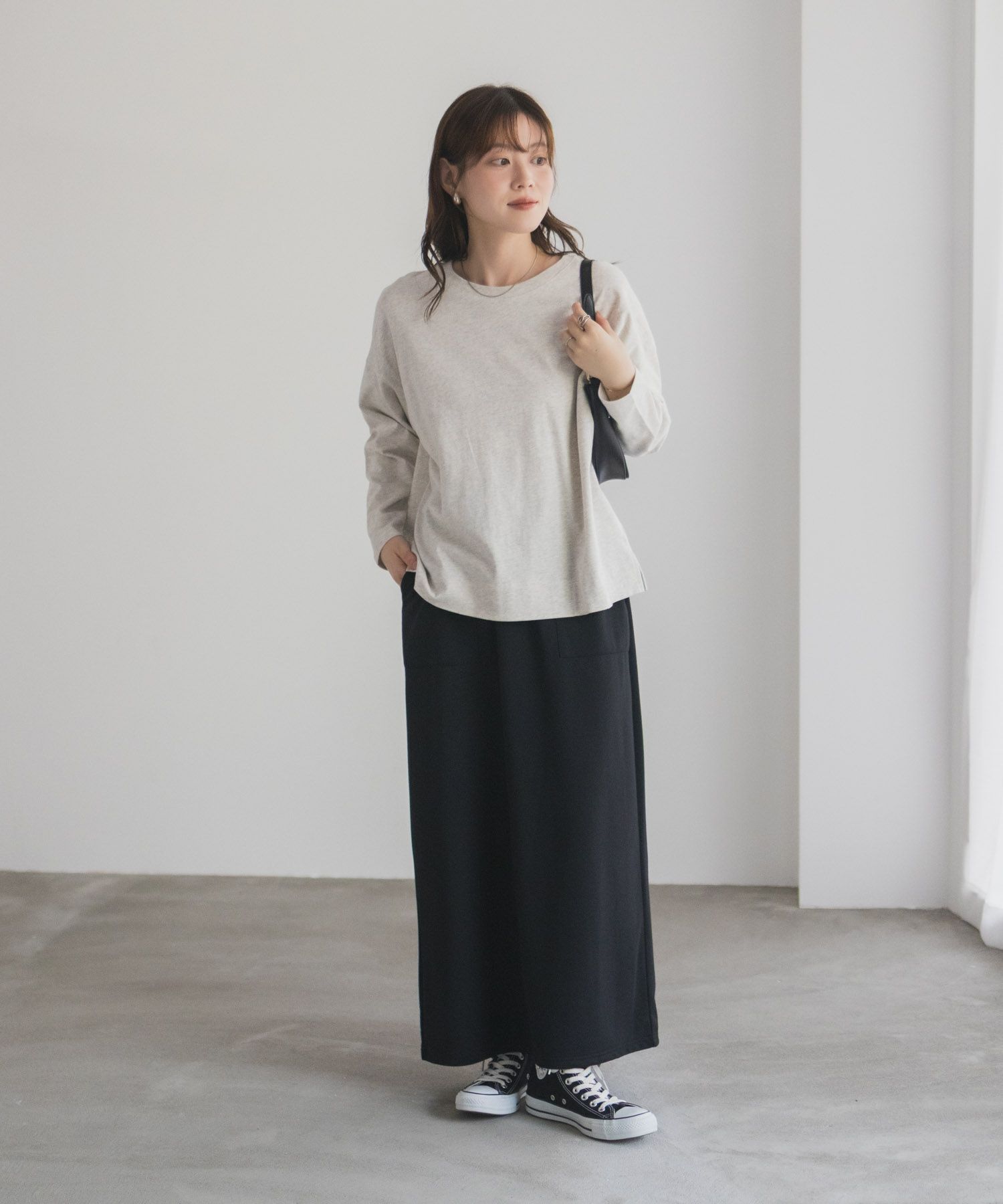 nAvy エブリーT 裾スリット長袖Tシャツ レディース ネコポス 対応商品