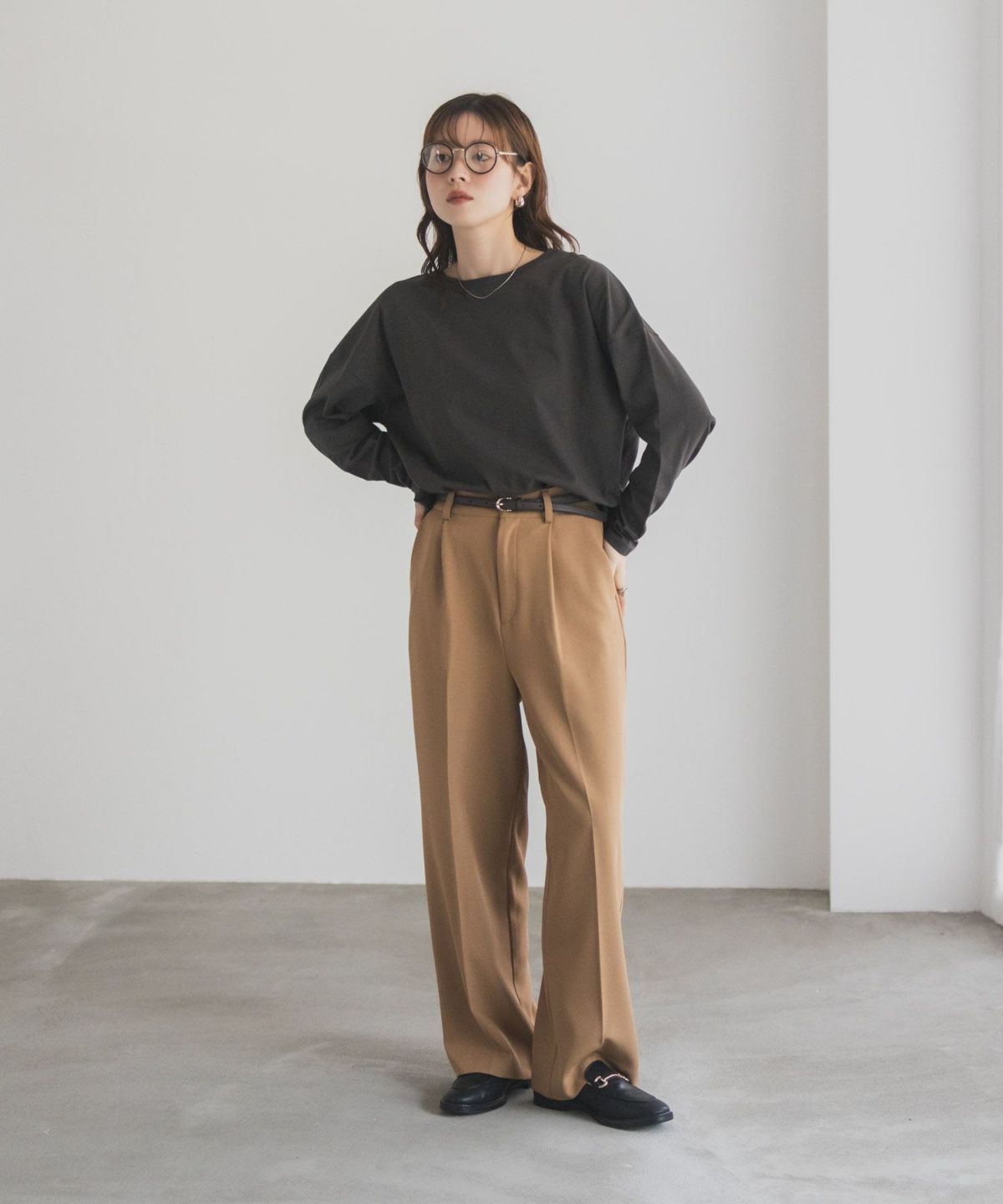 nAvy エブリーT 裾スリット長袖Tシャツ レディース ネコポス 対応商品