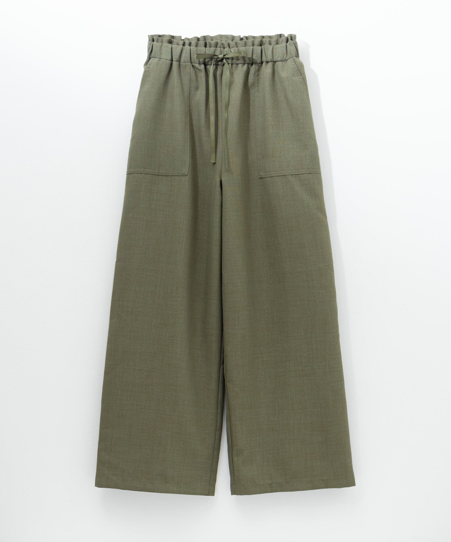 Idnes リネンライクイージーワイドパンツ レディース