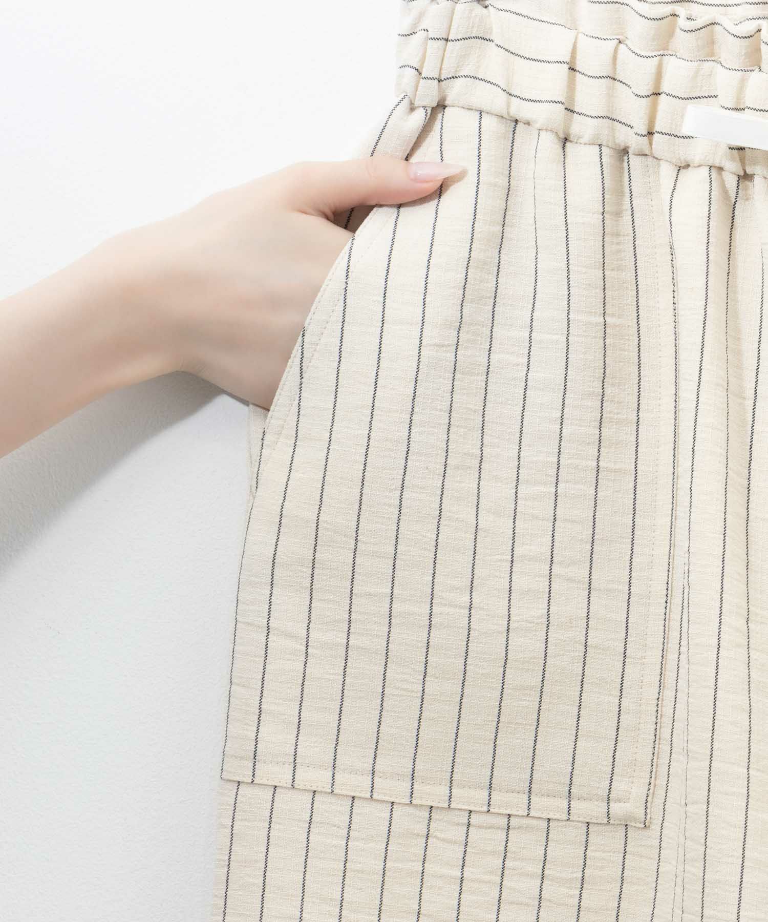 Idnes リネンライクイージーワイドパンツ レディース商品画像-7