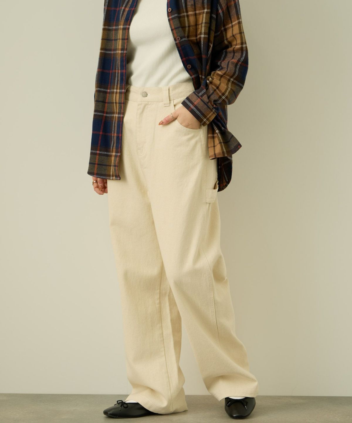 nAvy 毎日はきたくなるデニム「マイデニ」 ワイドペインターパンツ レディース