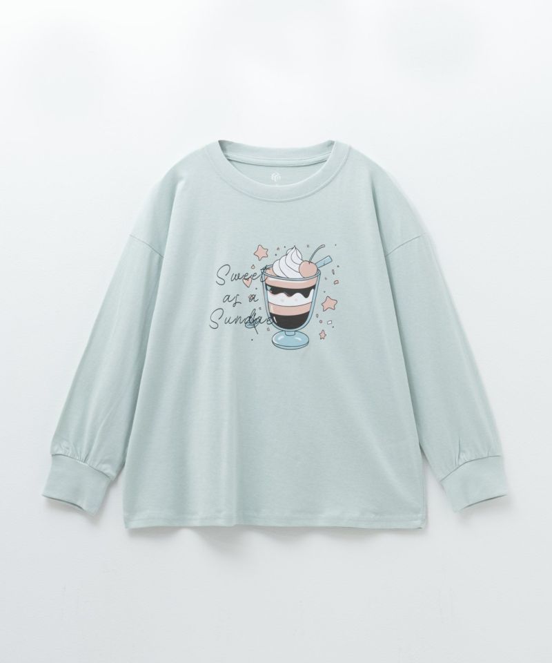 T-GRAPHICS  フードプリント長袖Tシャツ キッズ メール便 対応商品商品画像-1