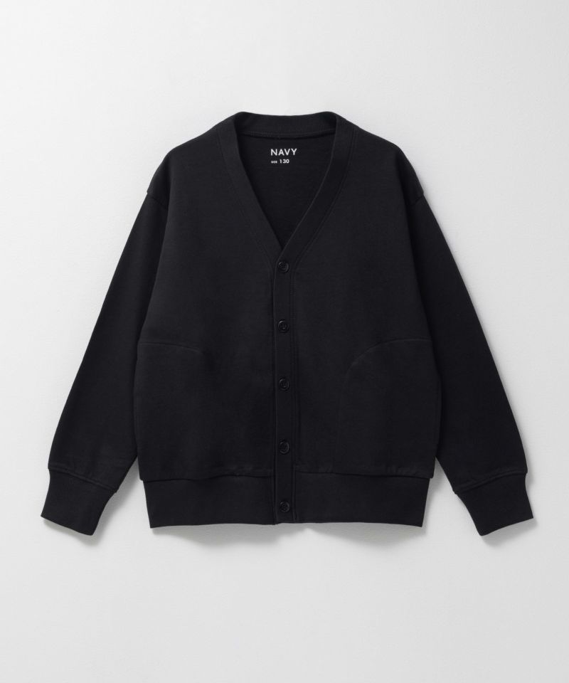 NAVY  ミニ裏毛カーディガン キッズ商品画像-1