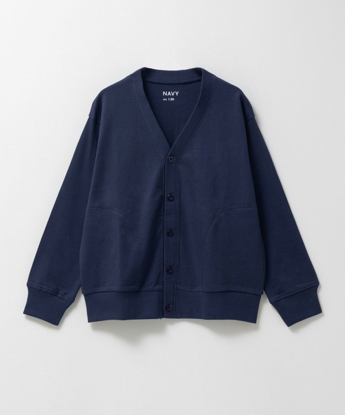 NAVY ミニ裏毛カーディガン キッズ