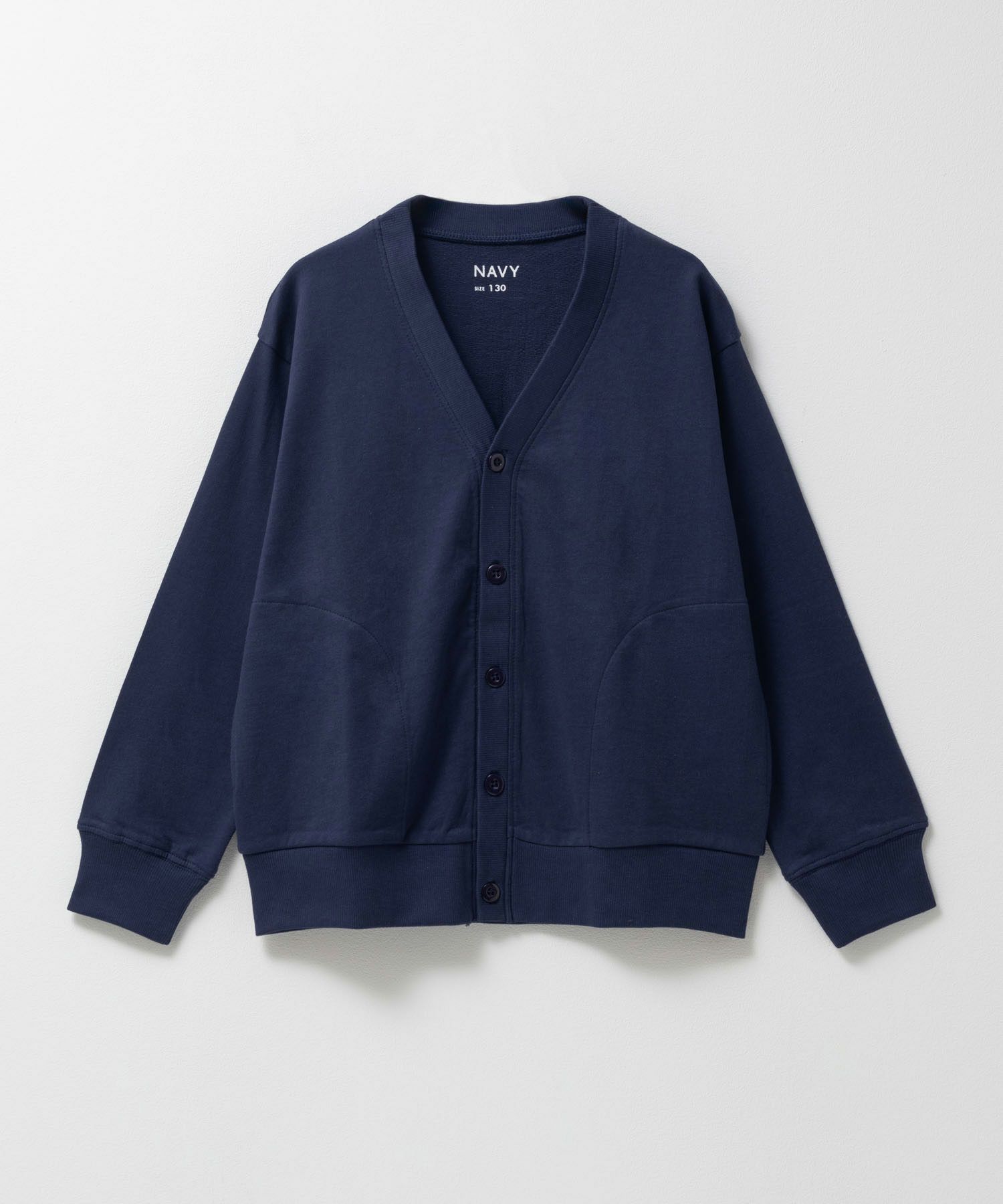 NAVY  ミニ裏毛カーディガン キッズ商品サムネイル-7