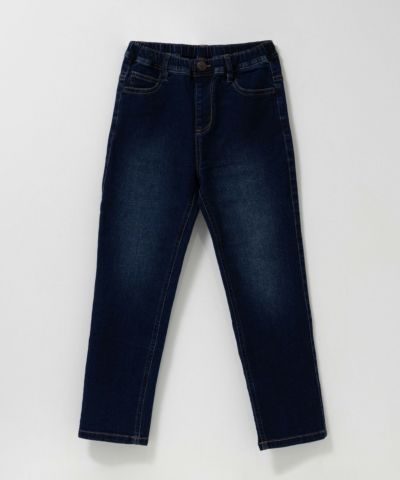 NAVY のびるモン ストレッチデニムストレートパンツ ウエストギャザーパンツ キッズ