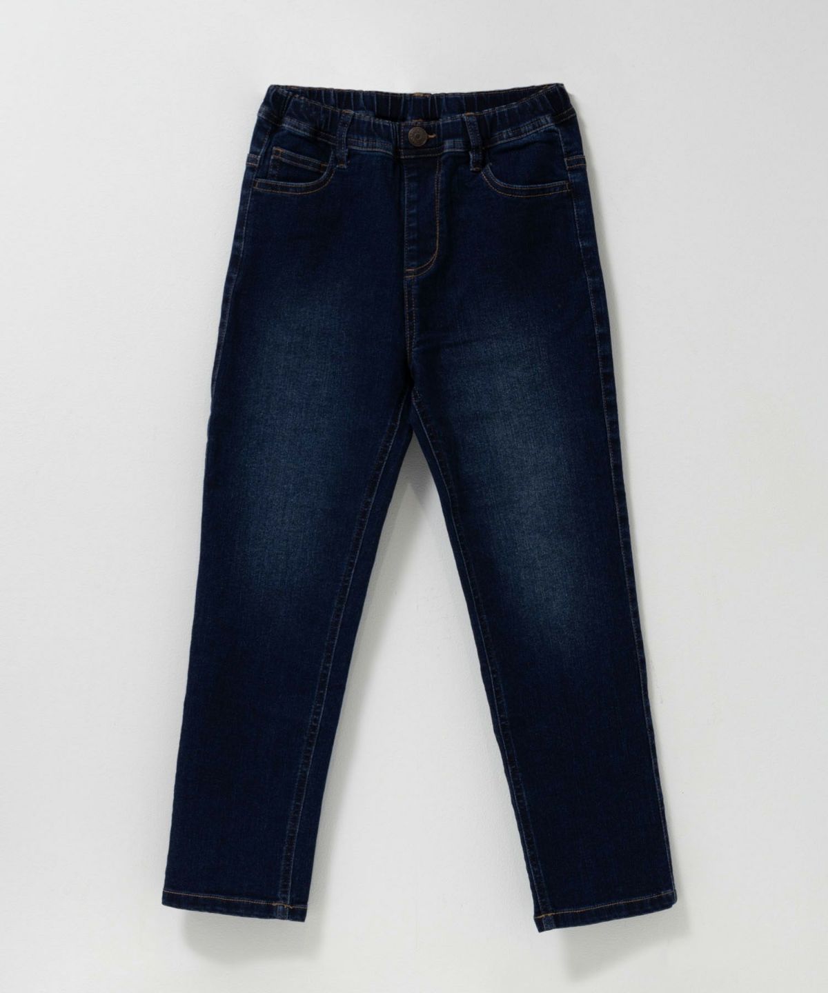 NAVY のびるモン ストレッチデニムストレートパンツ ウエストギャザーパンツ キッズ