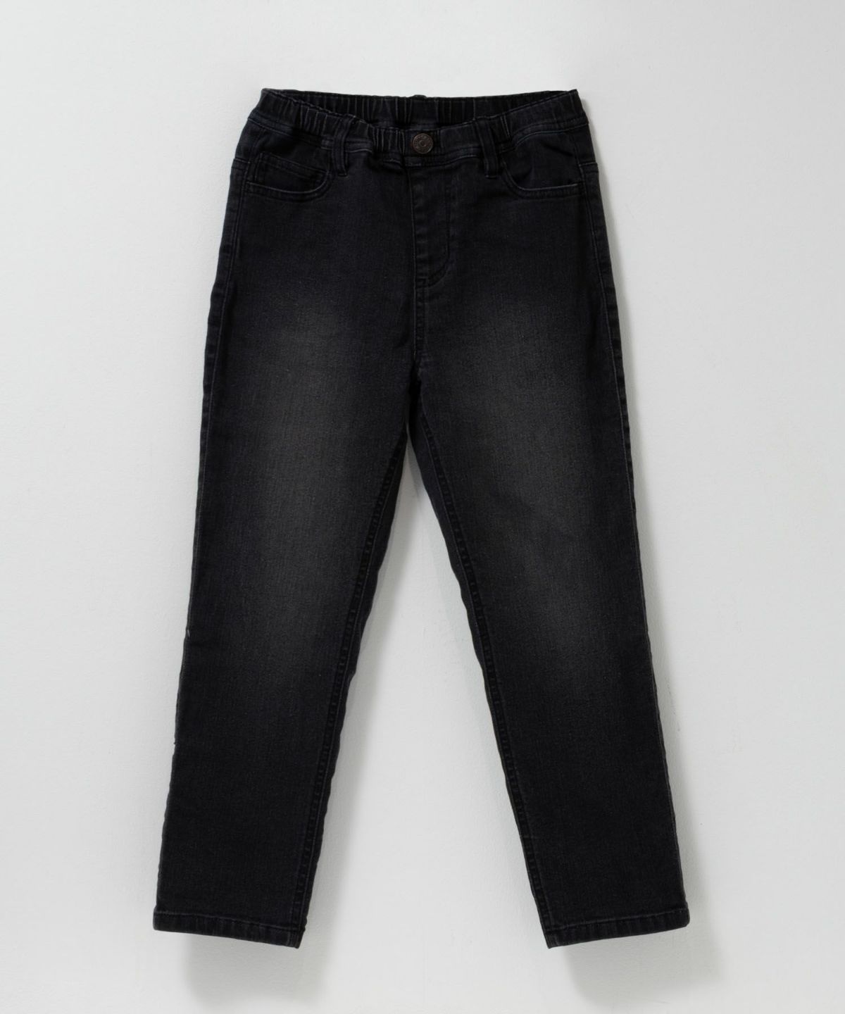 NAVY のびるモン ストレッチデニムストレートパンツ ウエストギャザーパンツ キッズ