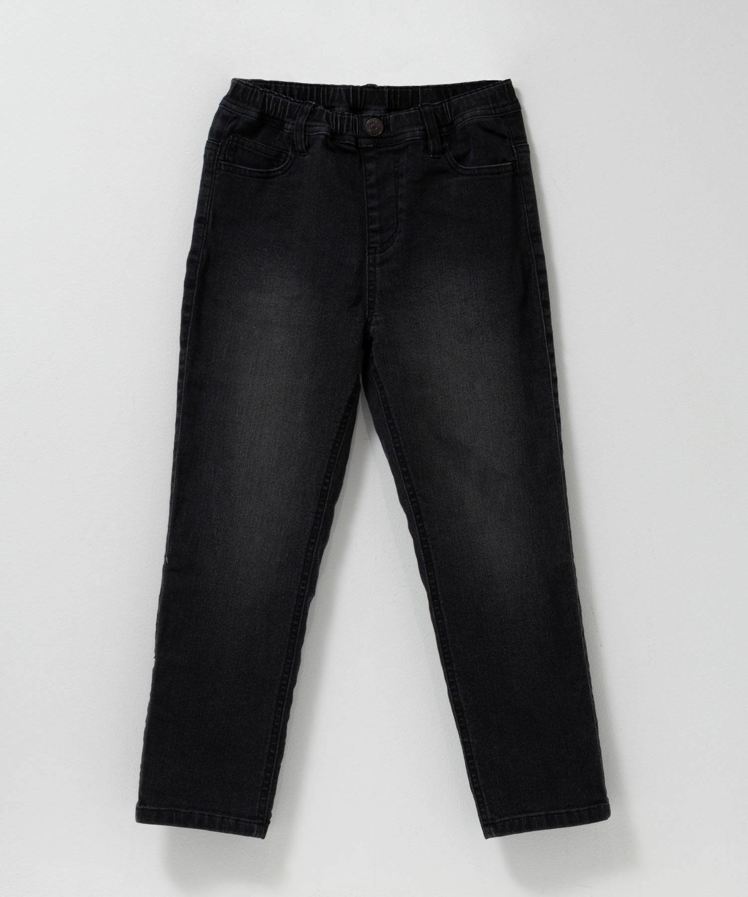 NAVY のびるモン ストレッチデニムストレートパンツ ウエストギャザーパンツ キッズ