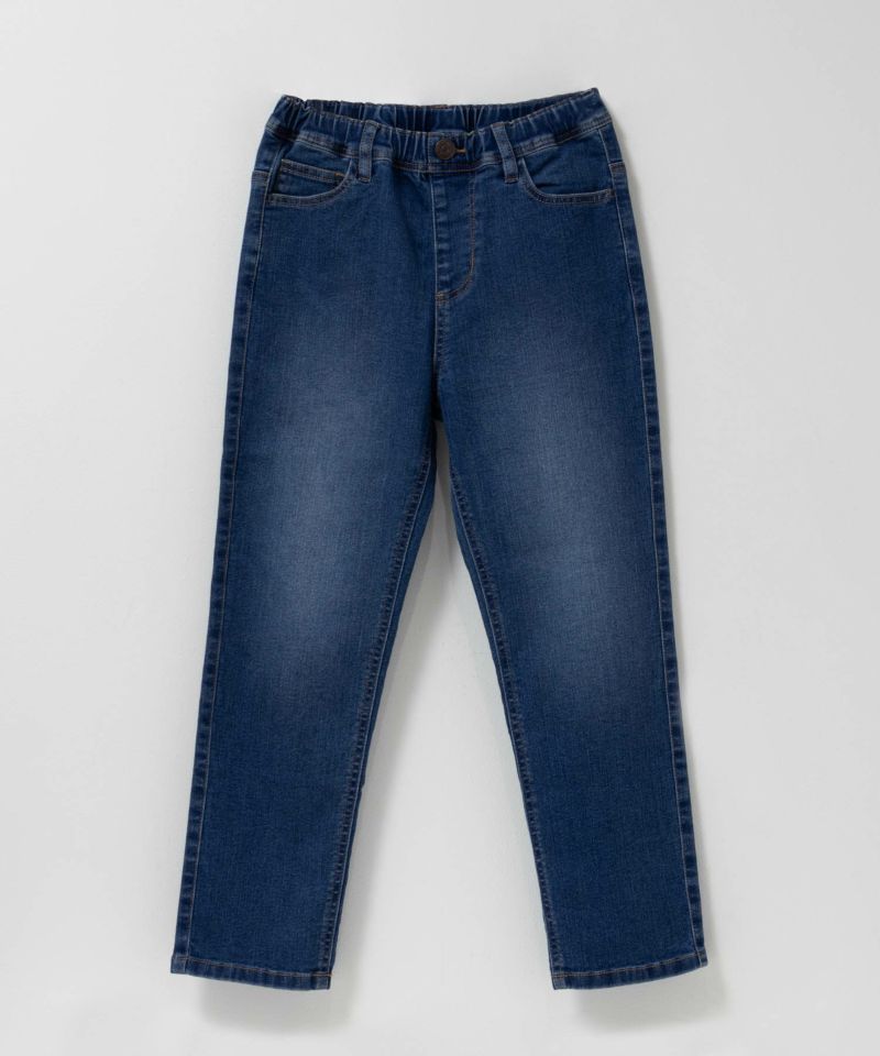 NAVY のびるモン ストレッチデニムストレートパンツ ウエストギャザーパンツ キッズ商品画像-5