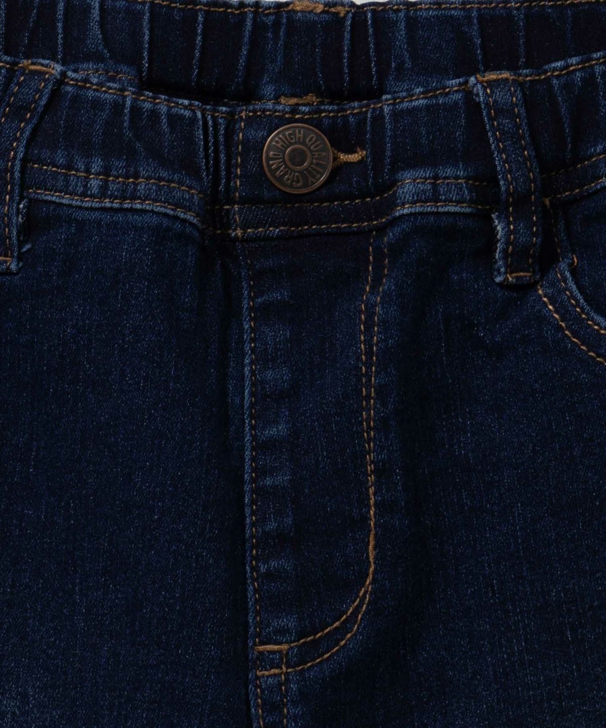 NAVY のびるモン ストレッチデニムストレートパンツ ウエストギャザーパンツ キッズ