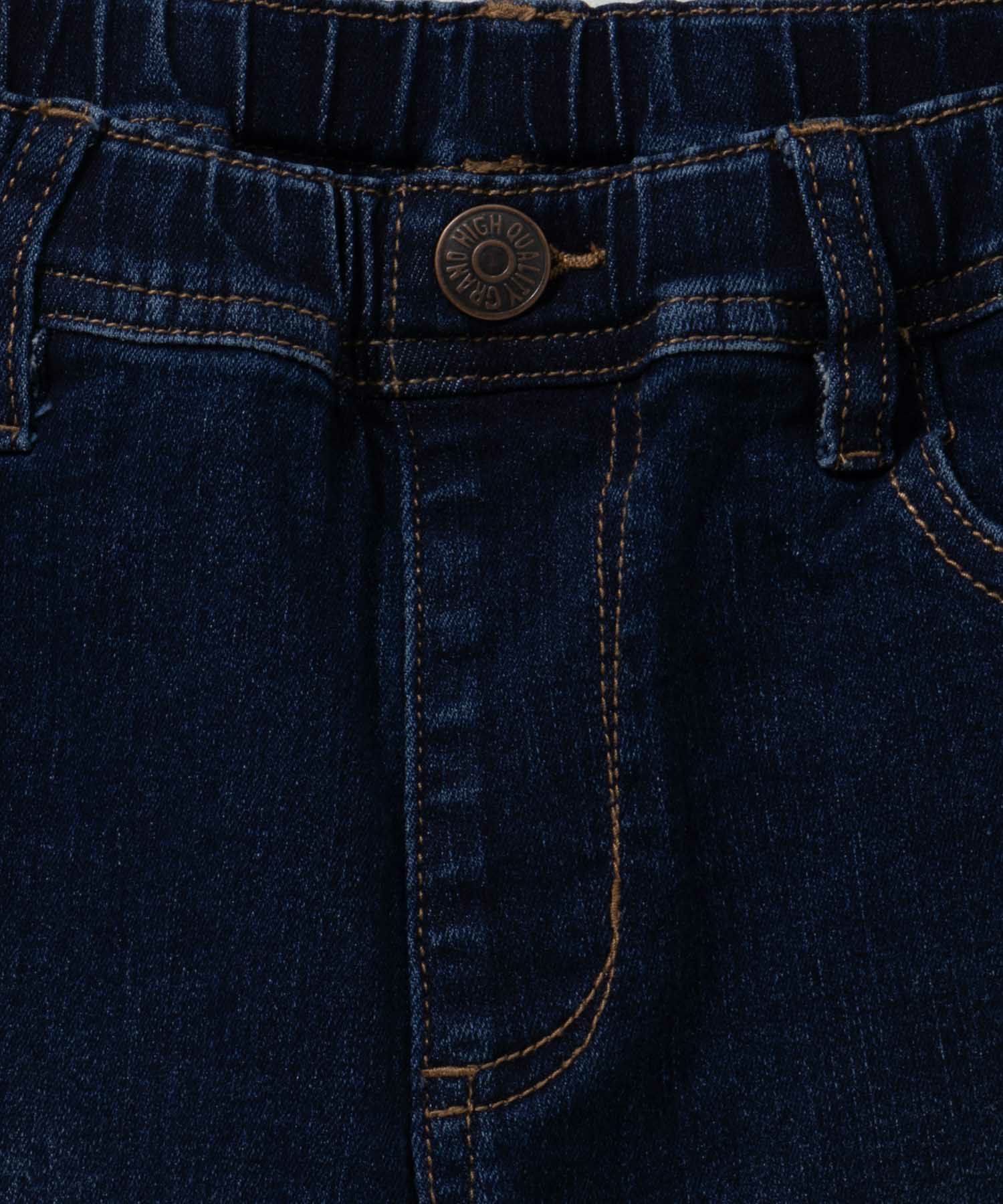 NAVY のびるモン ストレッチデニムストレートパンツ ウエストギャザーパンツ キッズ