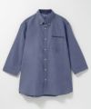 NAVY ギミックオックスボタンダウン7分袖シャツ メンズ