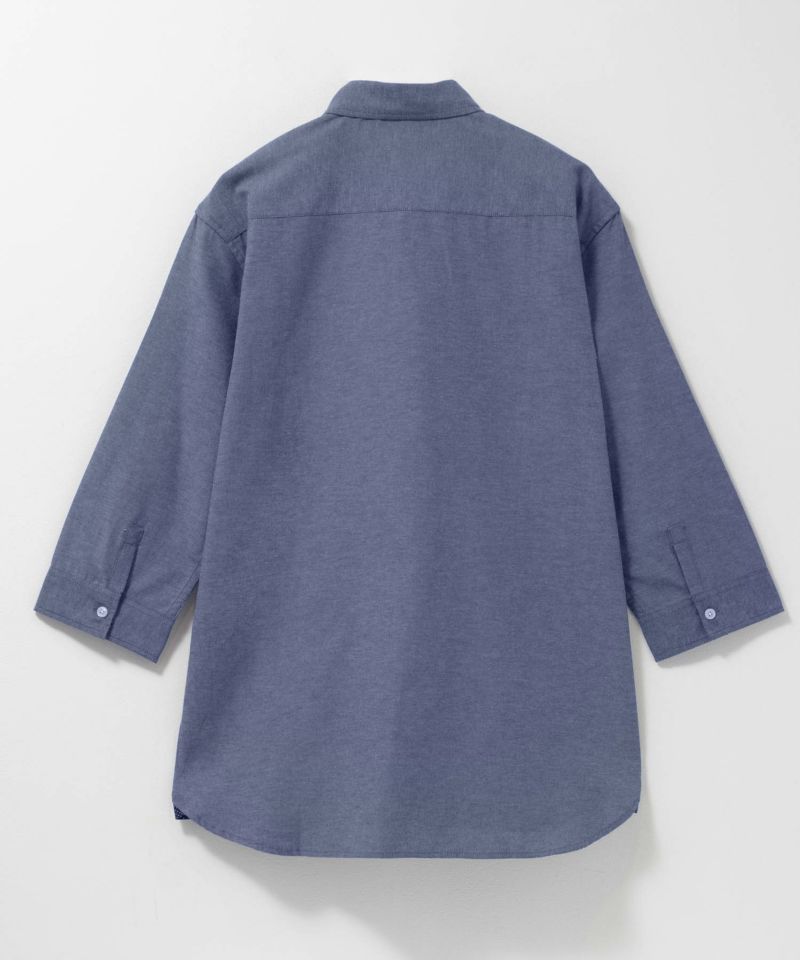 NAVY  ギミックオックスボタンダウン7分袖シャツ メンズ商品画像-2