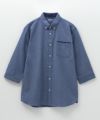 NAVY ギミックオックスボタンダウン7分袖シャツ メンズ