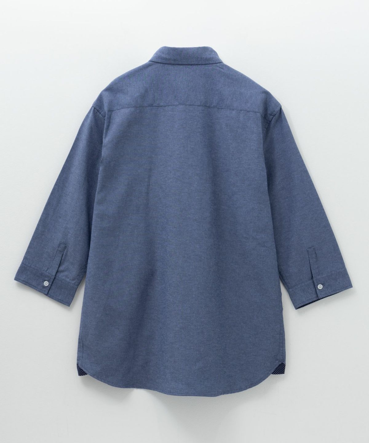 NAVY ギミックオックスボタンダウン7分袖シャツ メンズ
