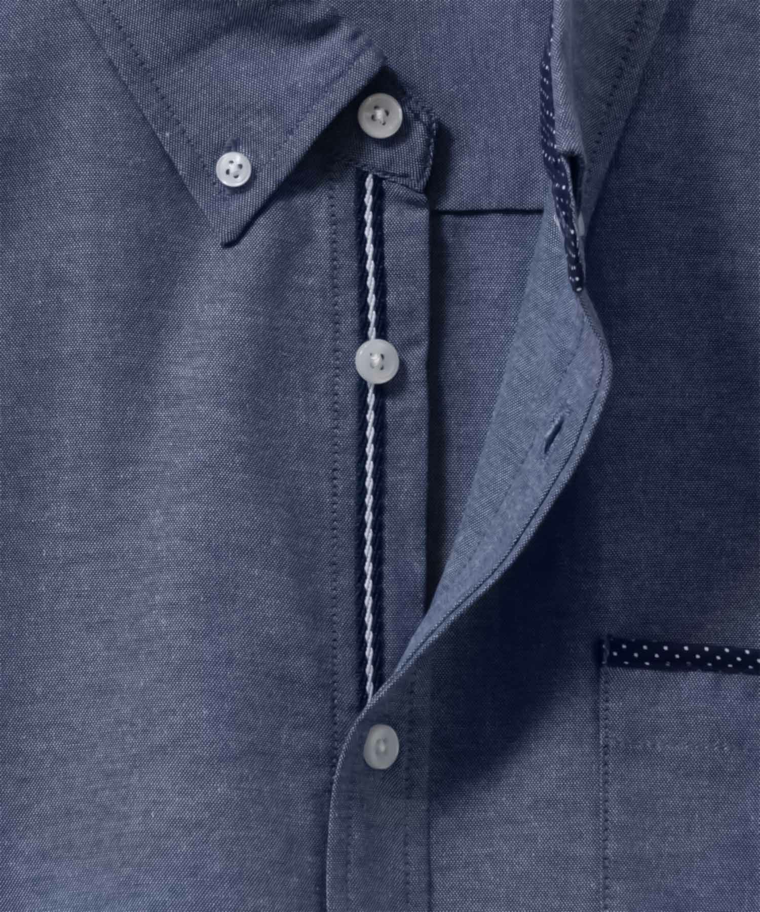 NAVY  ギミックオックスボタンダウン7分袖シャツ メンズ商品画像-11