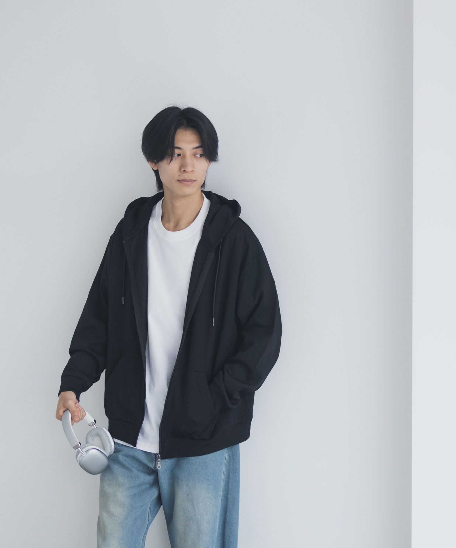 URBAN COLLECTION  ふくれジャガードフルジップパーカー メンズ商品サムネイル-6