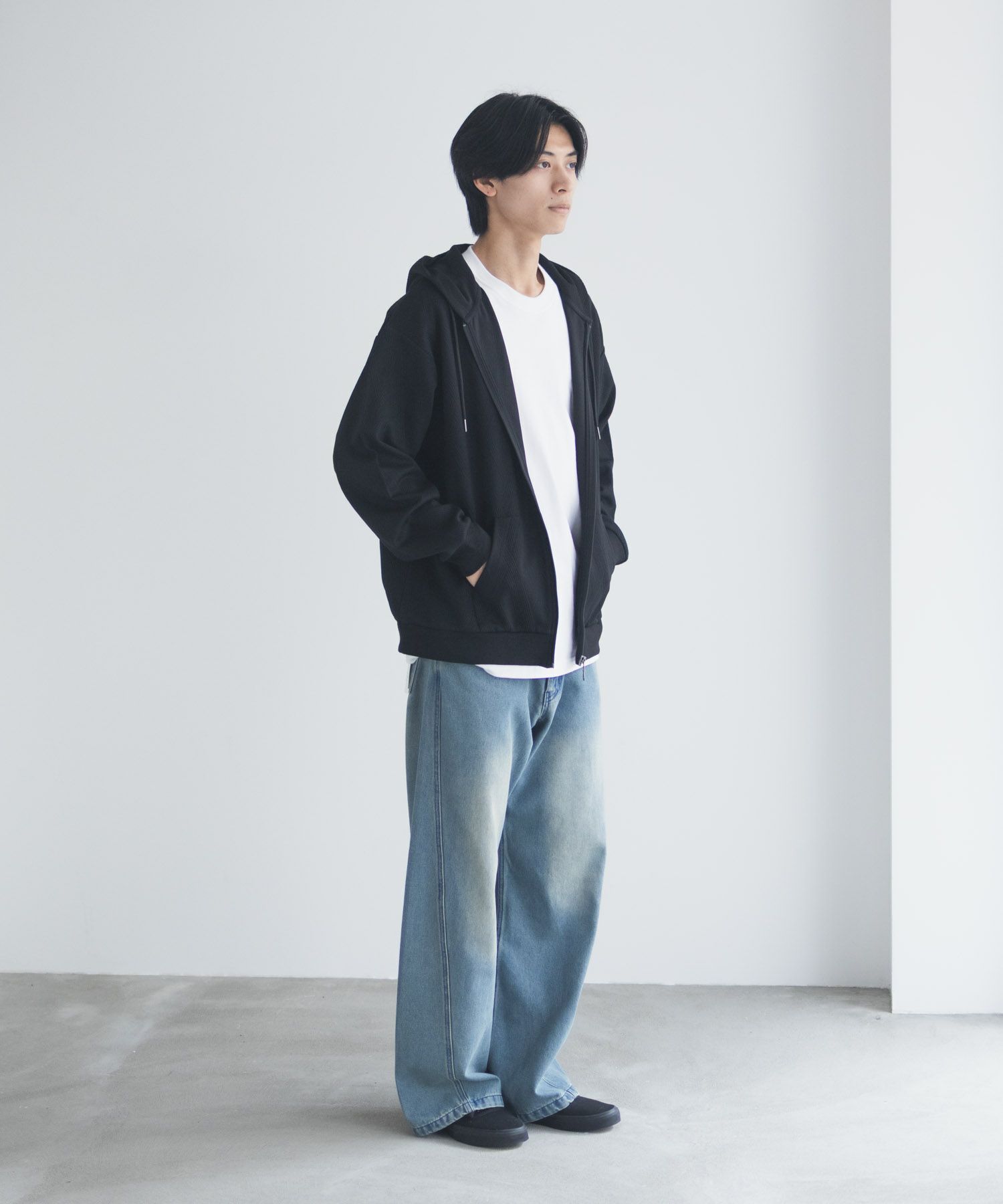 URBAN COLLECTION  ふくれジャガードフルジップパーカー メンズ商品画像-10