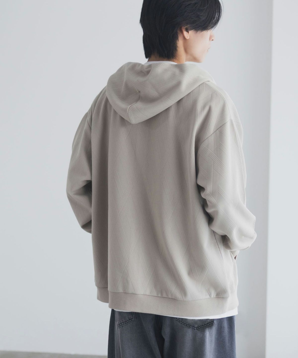 URBAN COLLECTION ふくれジャガードフルジップパーカー メンズ