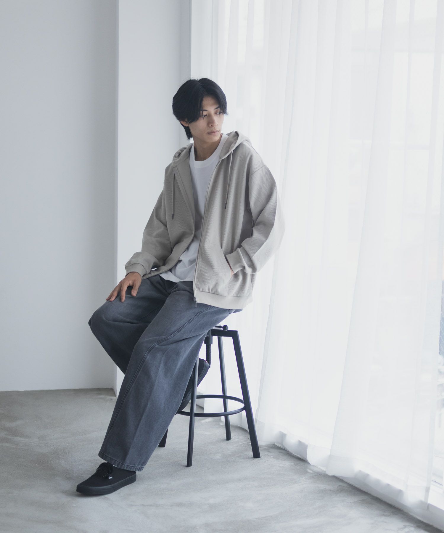 URBAN COLLECTION  ふくれジャガードフルジップパーカー メンズ商品サムネイル-14