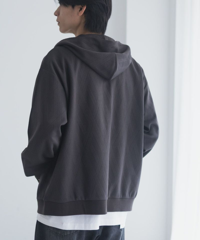 URBAN COLLECTION ふくれジャガードフルジップパーカー メンズ商品画像-18