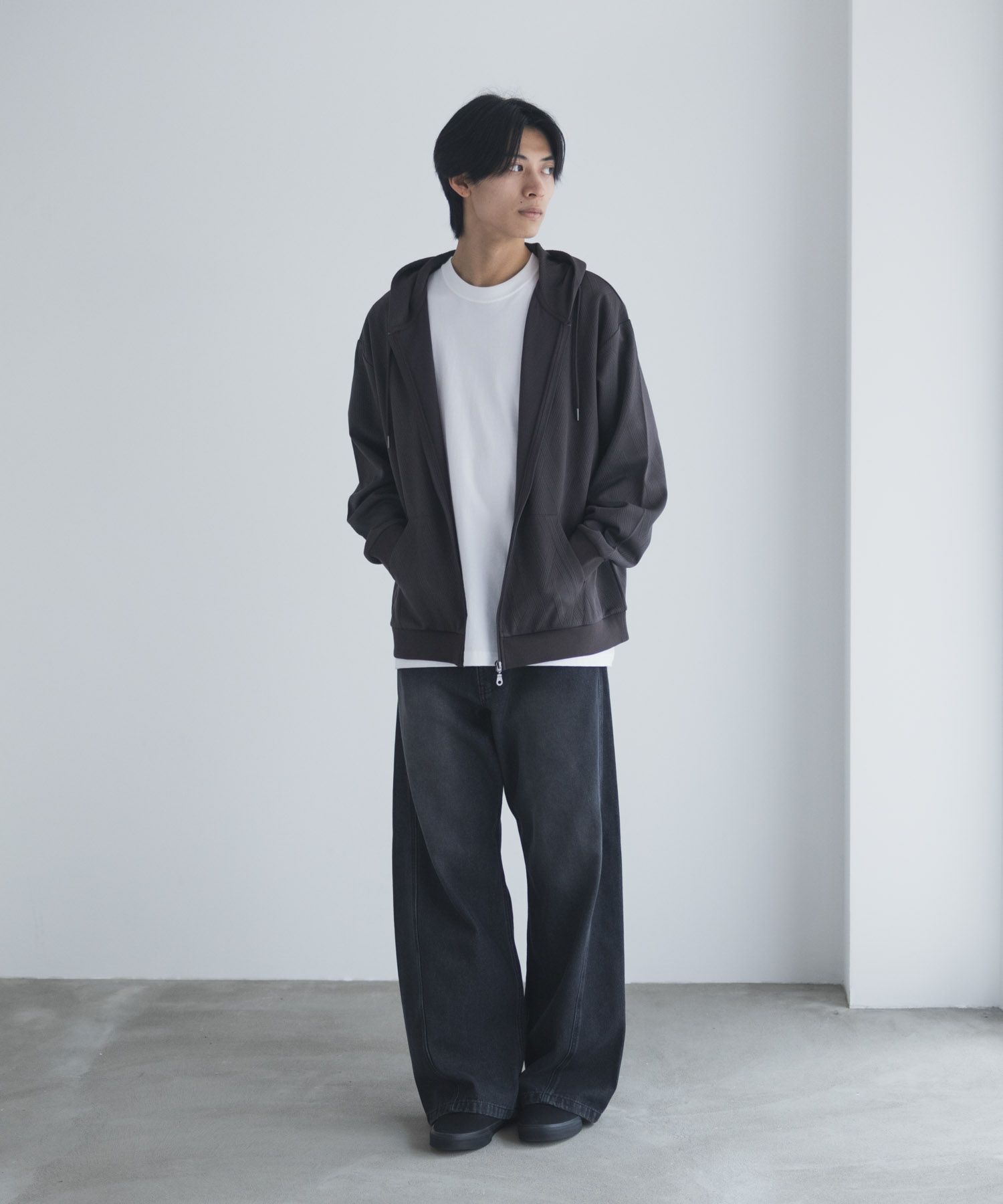 URBAN COLLECTION ふくれジャガードフルジップパーカー メンズ