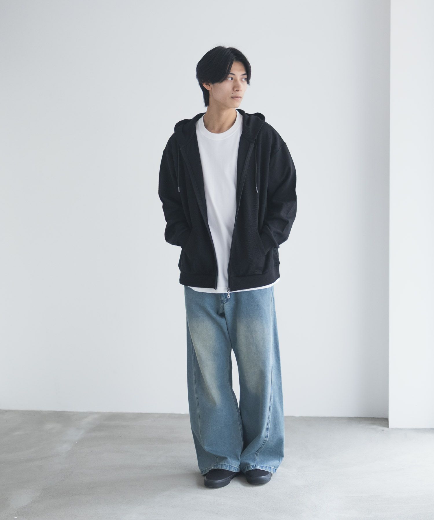 URBAN COLLECTION ふくれジャガードフルジップパーカー メンズ