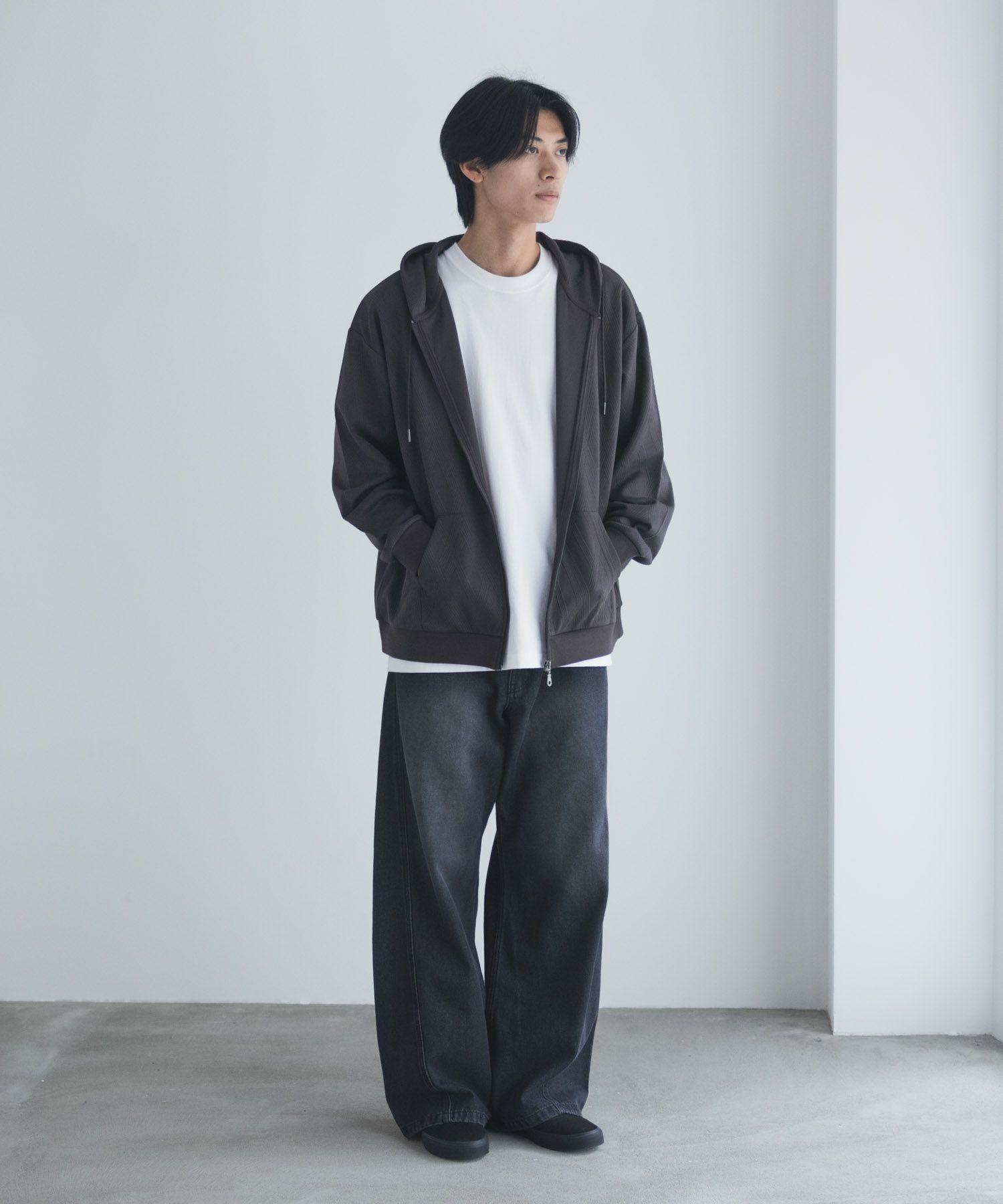 URBAN COLLECTION ふくれジャガードフルジップパーカー メンズ