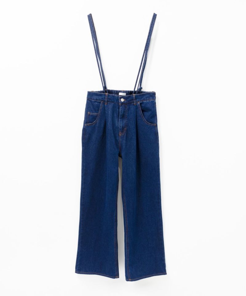 nAvy  毎日はきたくなるデニム「マイデニ」 サスペンダー付きワイドパンツ レディース商品画像-3
