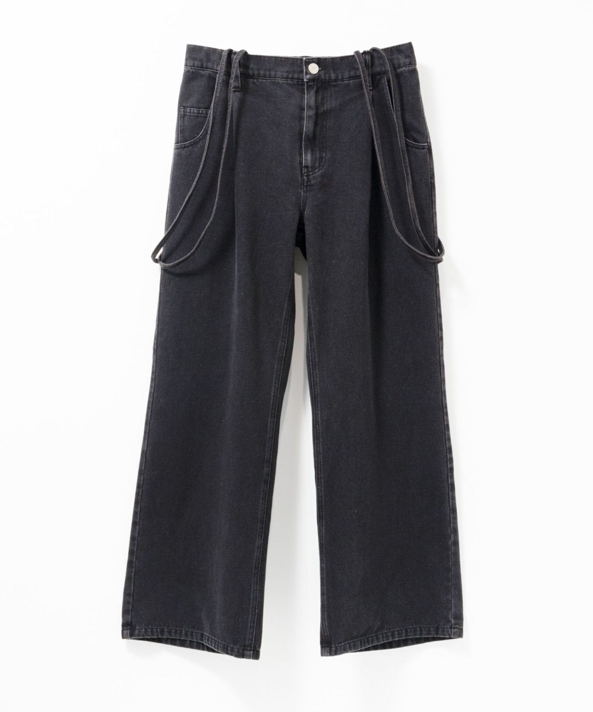 nAvy 毎日はきたくなるデニム「マイデニ」 サスペンダー付きワイドパンツ レディース