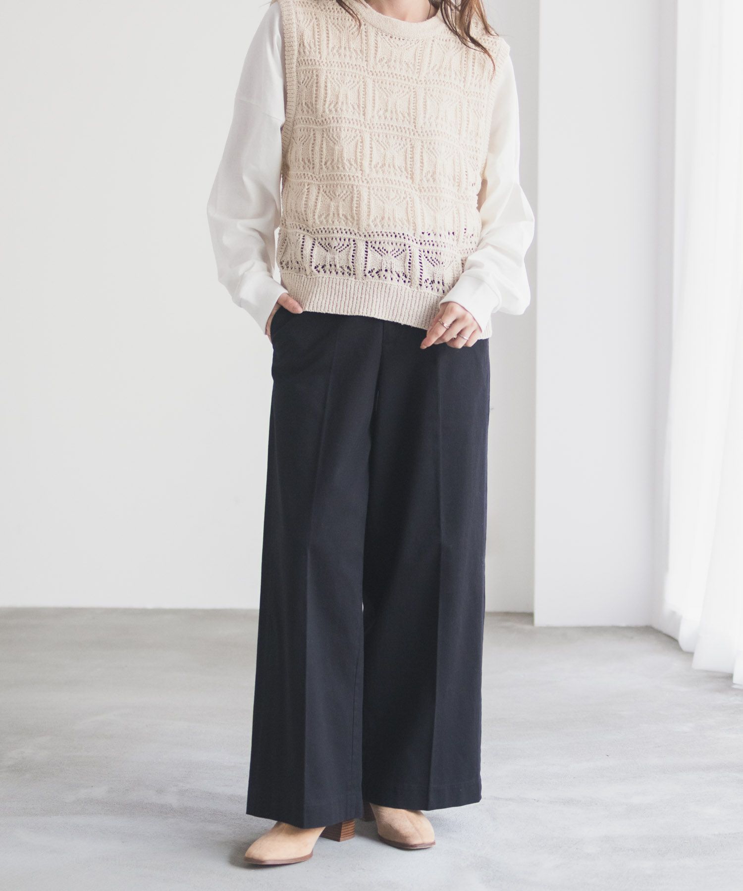 nAvy ワイドチノパンツ レディース