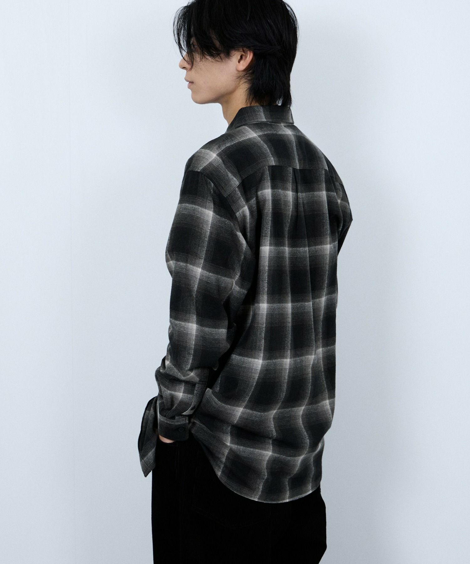 NAVY  ソフトフランネルシャツ メンズ商品画像-9