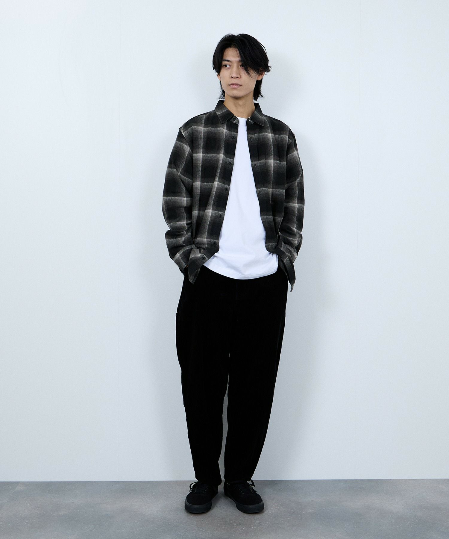 NAVY ソフトフランネルシャツ メンズ