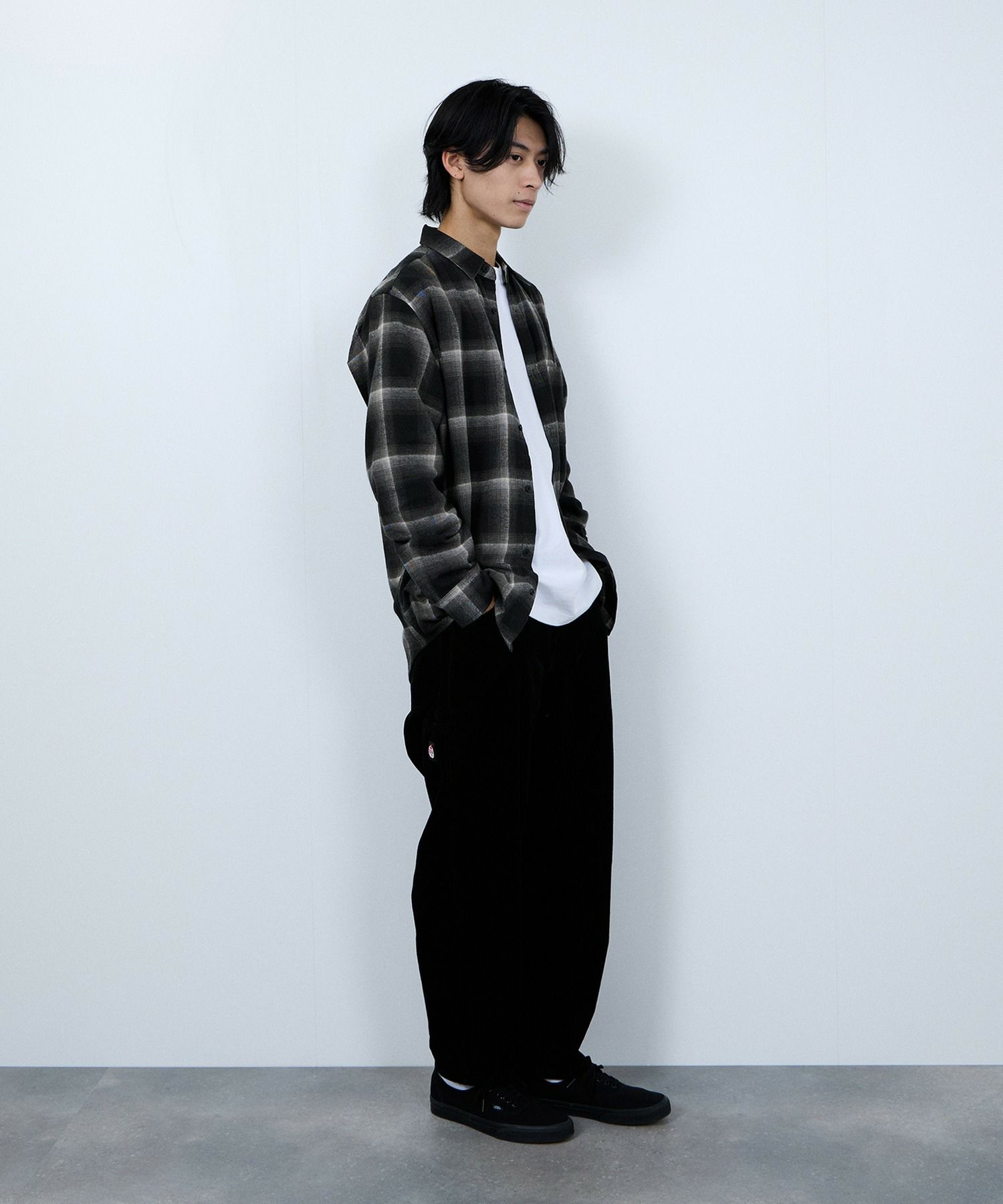 NAVY ソフトフランネルシャツ メンズ