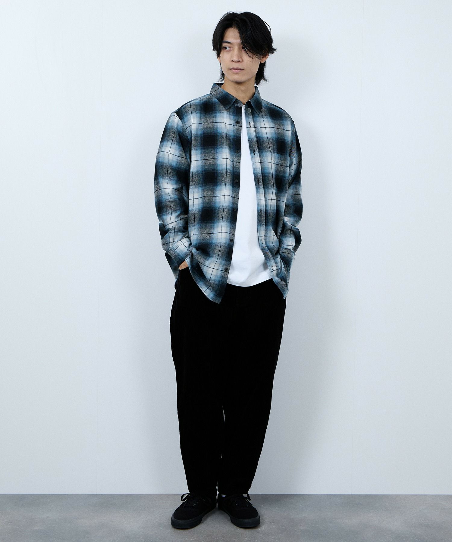 NAVY  ソフトフランネルシャツ メンズ商品画像-20