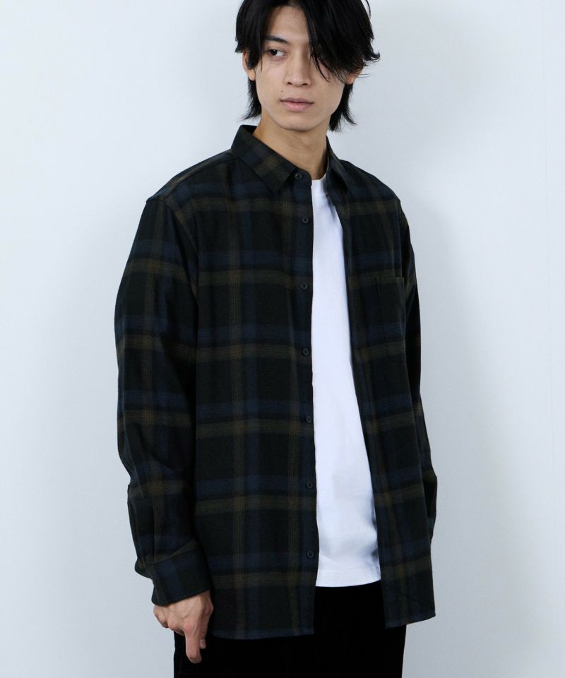 NAVY  ソフトフランネルシャツ メンズ商品画像-21