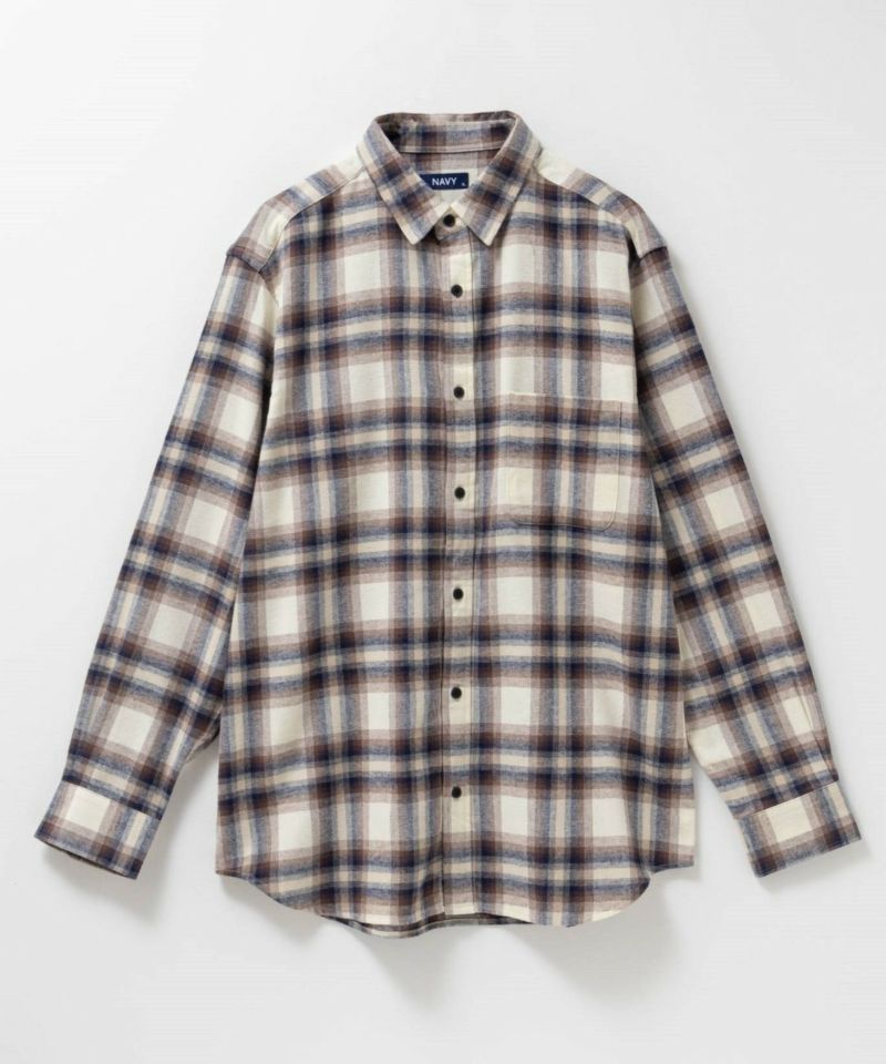 NAVY  ソフトフランネルシャツ メンズ商品画像-29