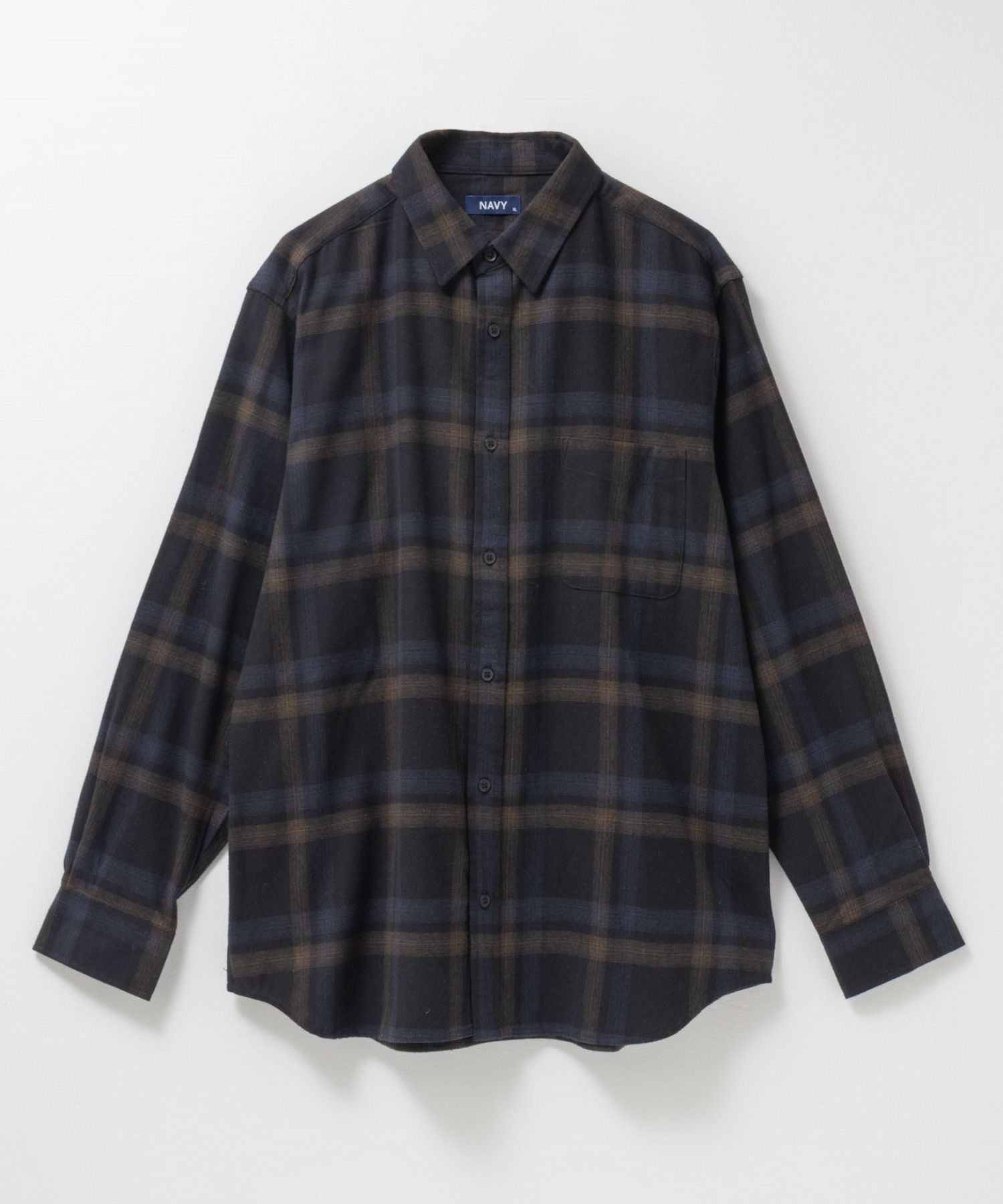 NAVY  ソフトフランネルシャツ メンズ商品画像-35