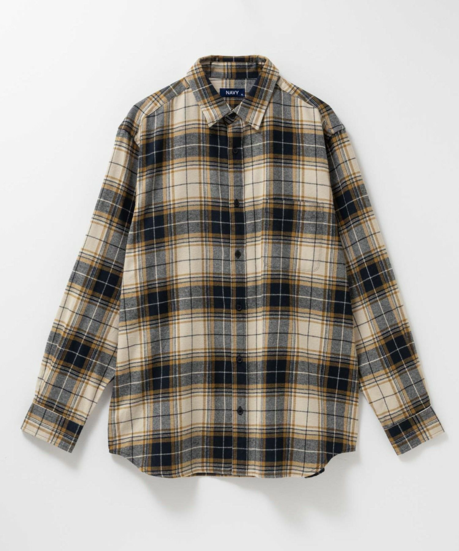 NAVY  ソフトフランネルシャツ メンズ商品画像-37